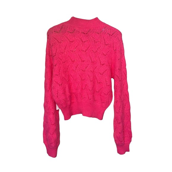 ASTR the Label Sweater Womens XL Pink Mock Neck Cable Knit Pullover Soft Cozy - Picture 4 of 8